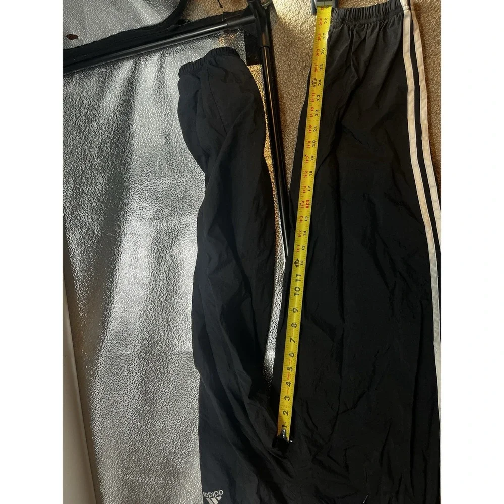 Adidas Vintage Windbreaker Track Pants Mens Large Black White Mesh Y2K Joggers‎